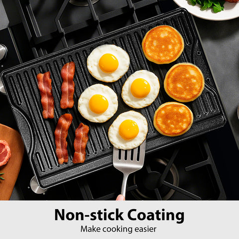 Utheer griddle compatible with gas, charcoal, oven, grill, and campfire