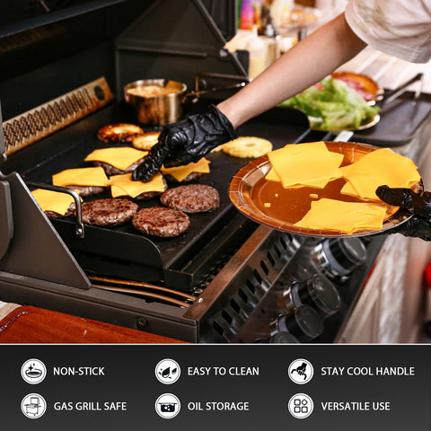 Utheer griddle detachable handles, easy to lift and move from grill.