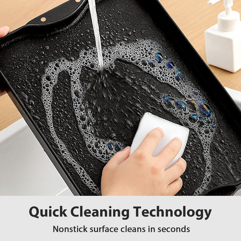 Utheer griddle grease trap design helps keep the stovetop cleaner