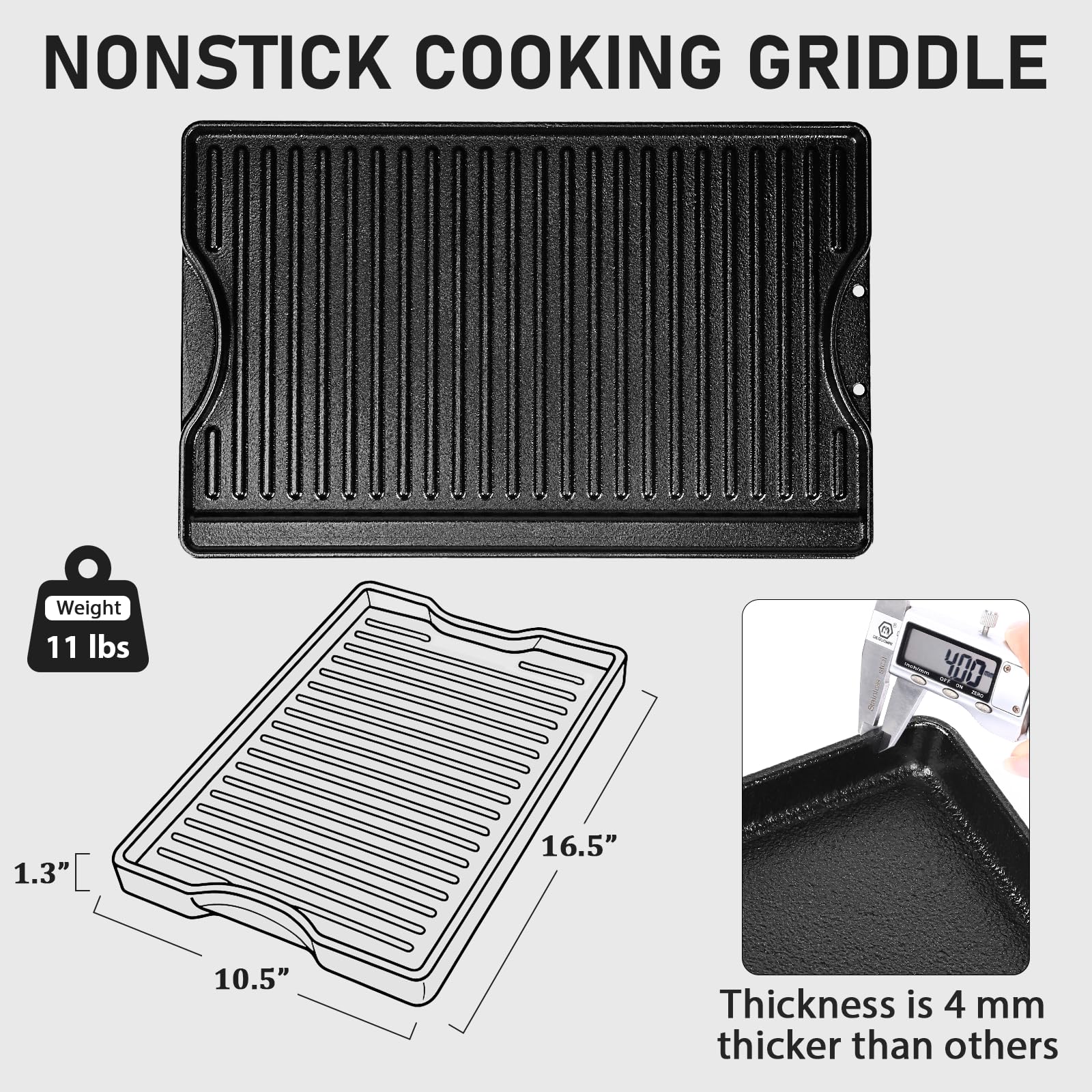 Utheer griddle ribbed side sears steak with attractive grill marks