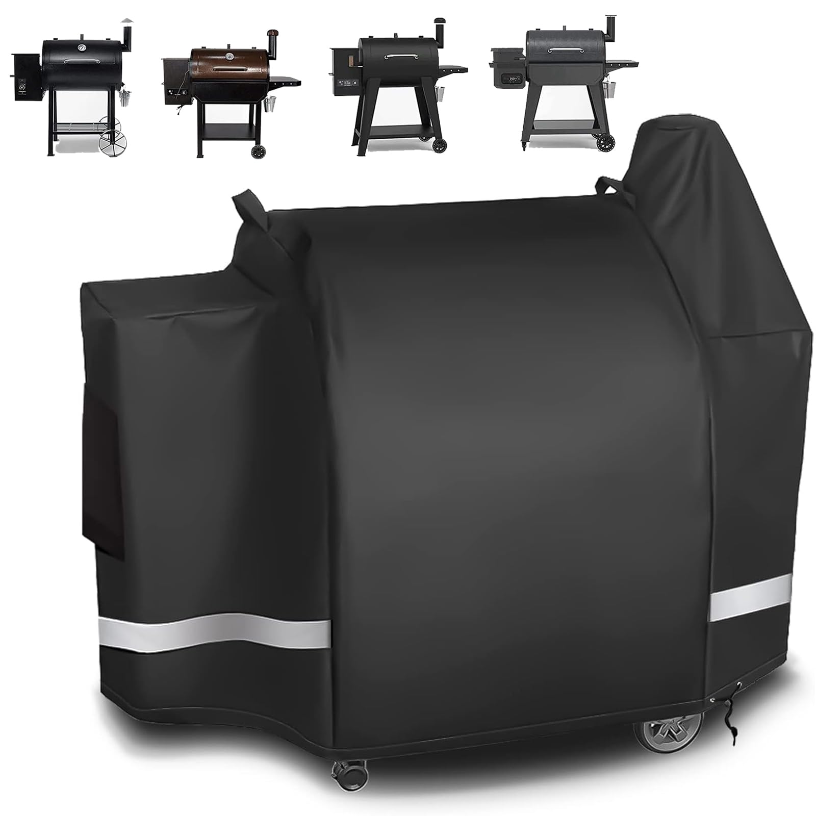 Utheer grill cover on Pit Boss 820 Deluxe with a snug fit and rain protection