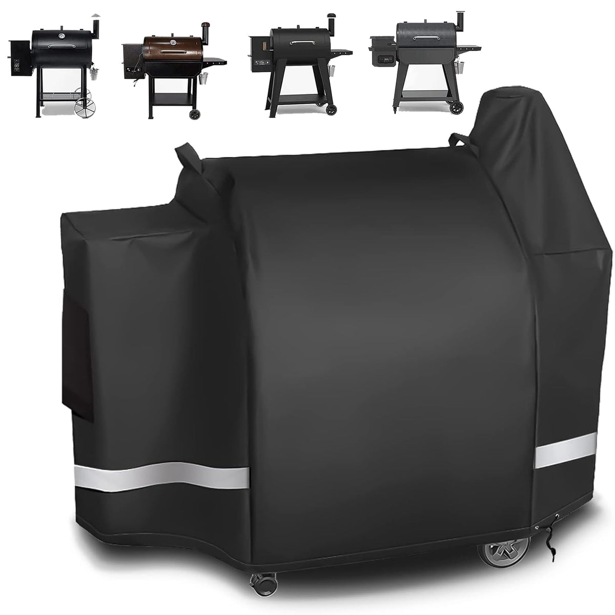 Utheer grill cover on Pit Boss 820 Deluxe with a snug fit and rain protection