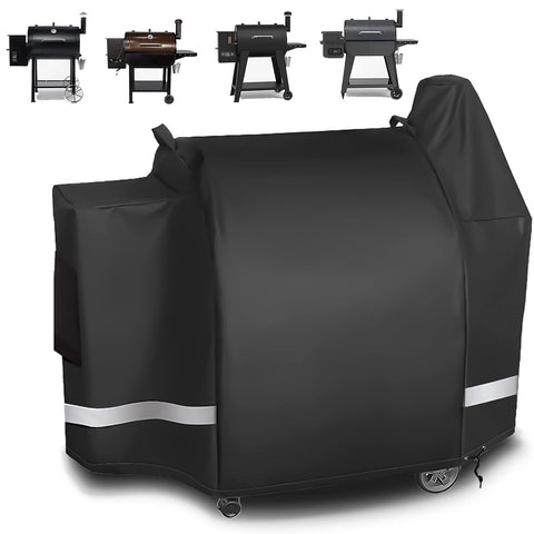 Utheer grill cover on Pit Boss 820 Deluxe with a snug fit and rain protection