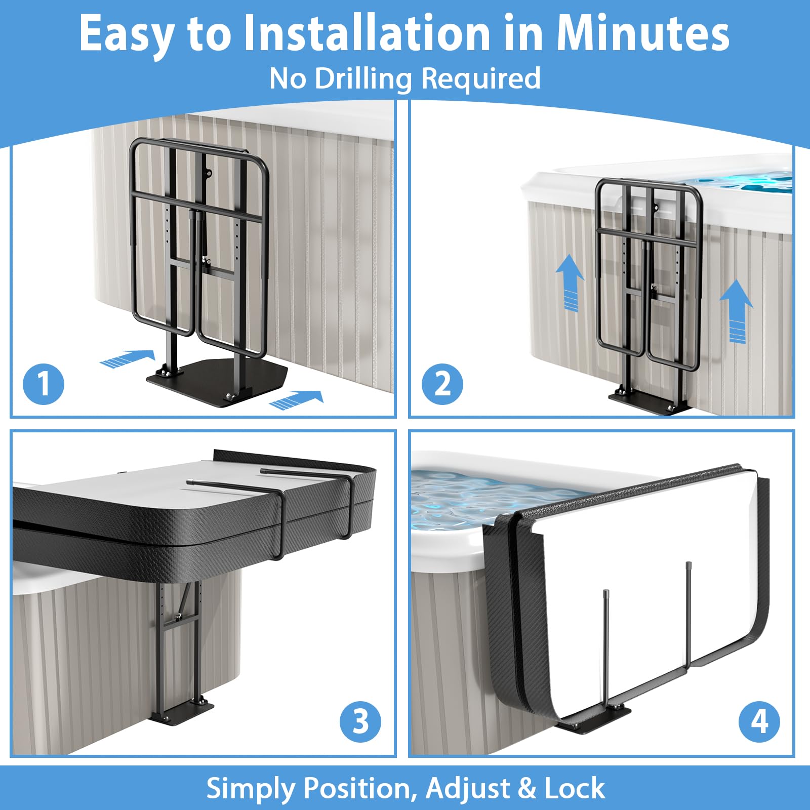 Wide compatibility fits round, square, or rectangular spas.
