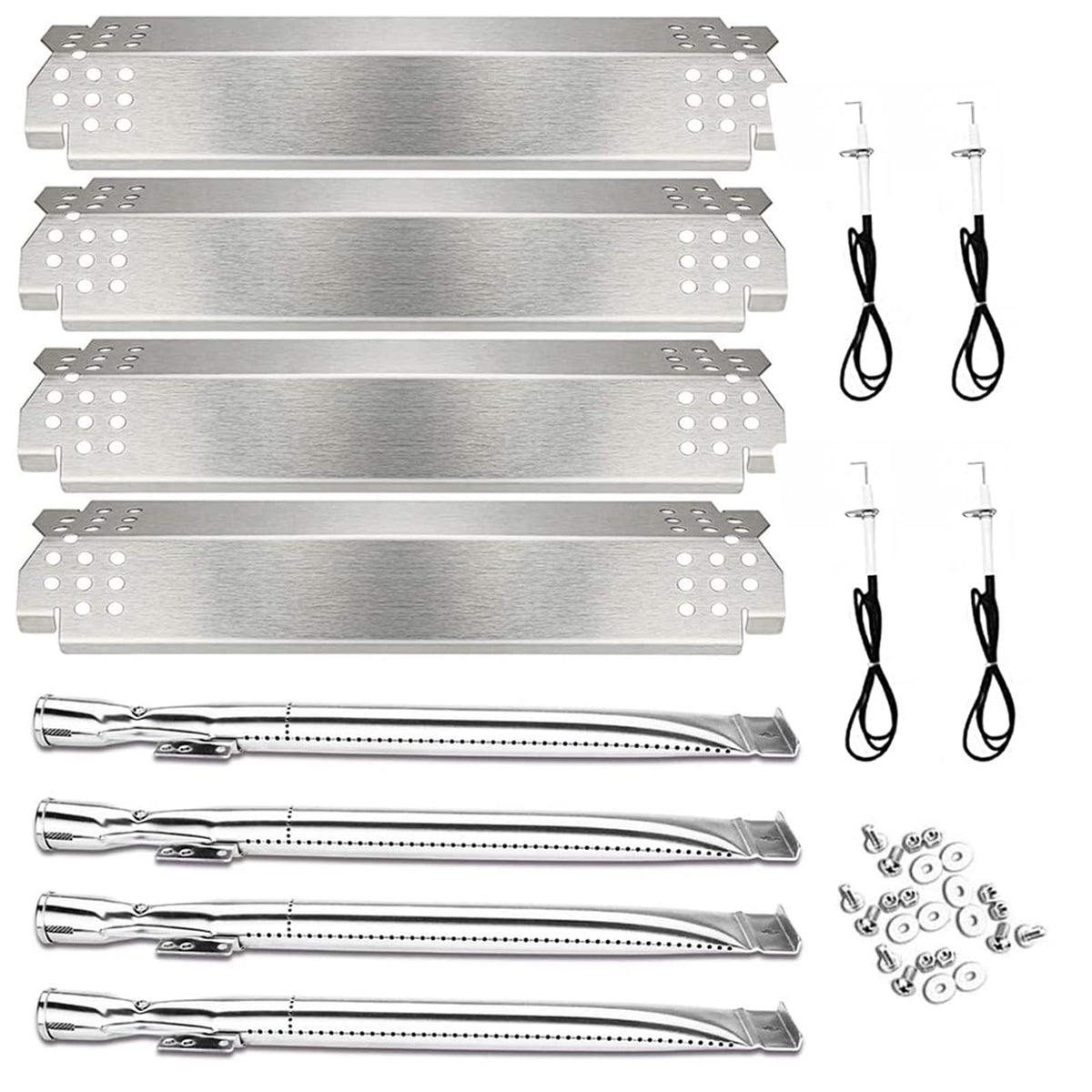 Utheer Nexgrill 4-burner tubes close-up showing durable stainless steel for longevity.