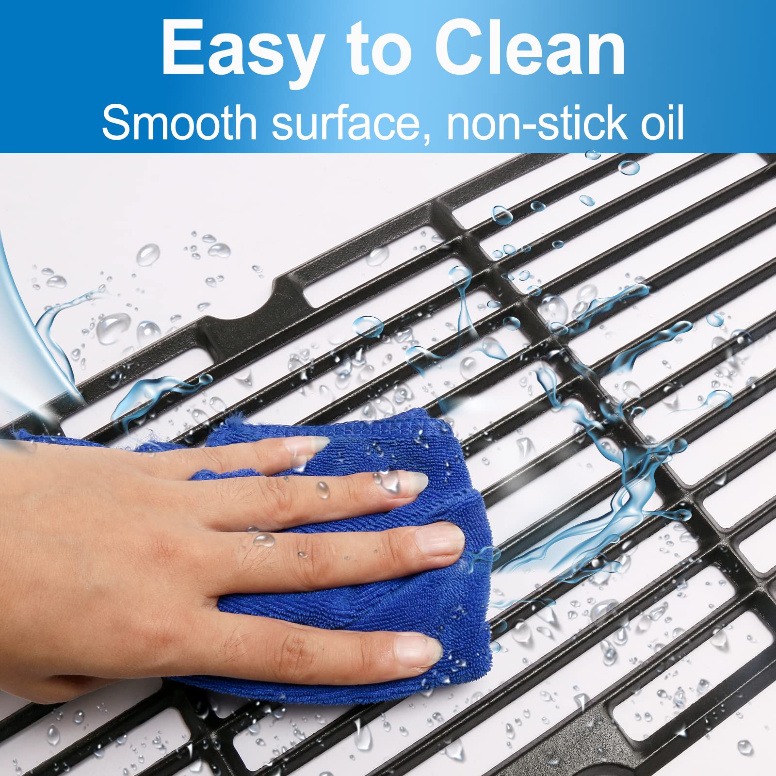 Utheer non-stick cast iron grates clean easily after grilling sessions.
