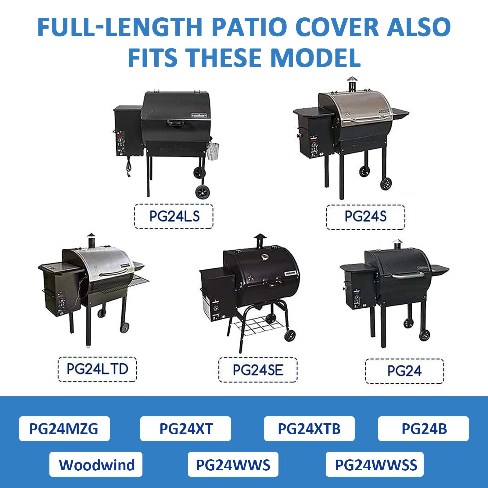 Utheer pellet grill cover with adjustable drawstring ensures a secure windproof fit.