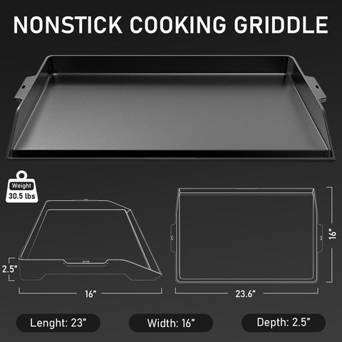Utheer universal flat top griddle compatible with gas grills and stovetops.