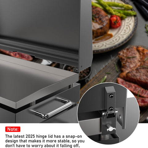 UTHEER integrated lid mounts with the 36-inch griddle