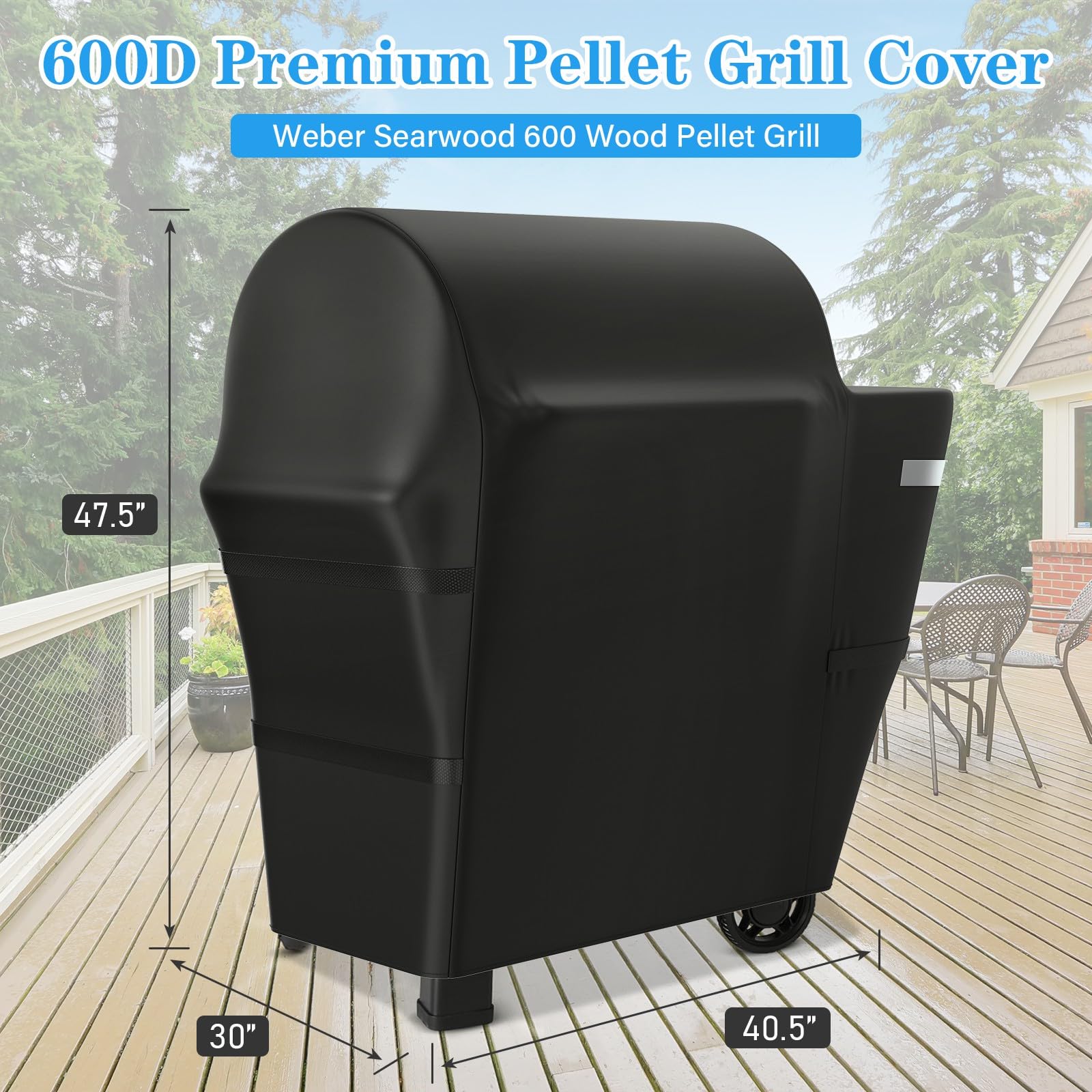 Utheer Weber Searwood 600 cover waterproof fabric blocks rain and weathering