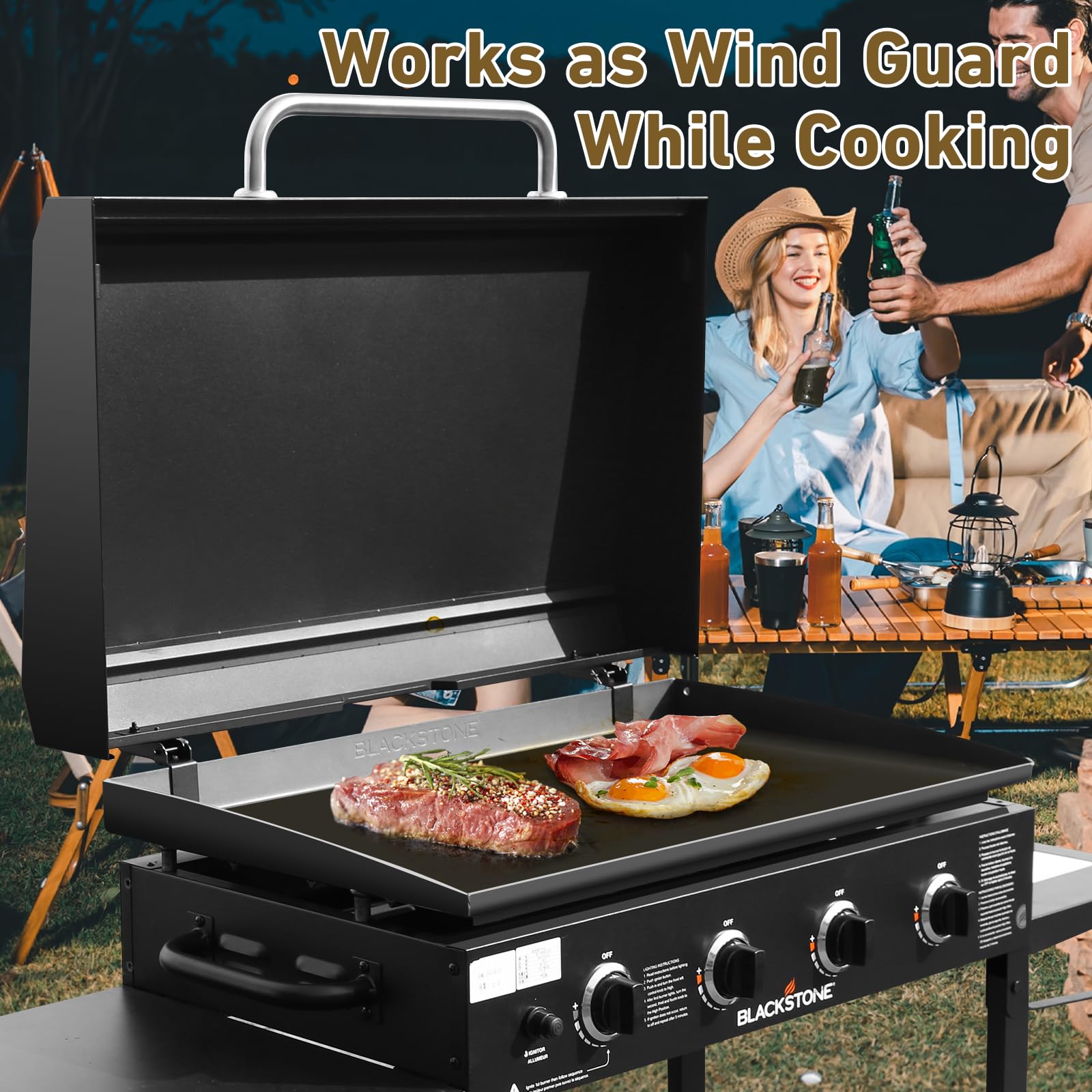 UTHEER wind-blocking lid helps maintain heat outdoors