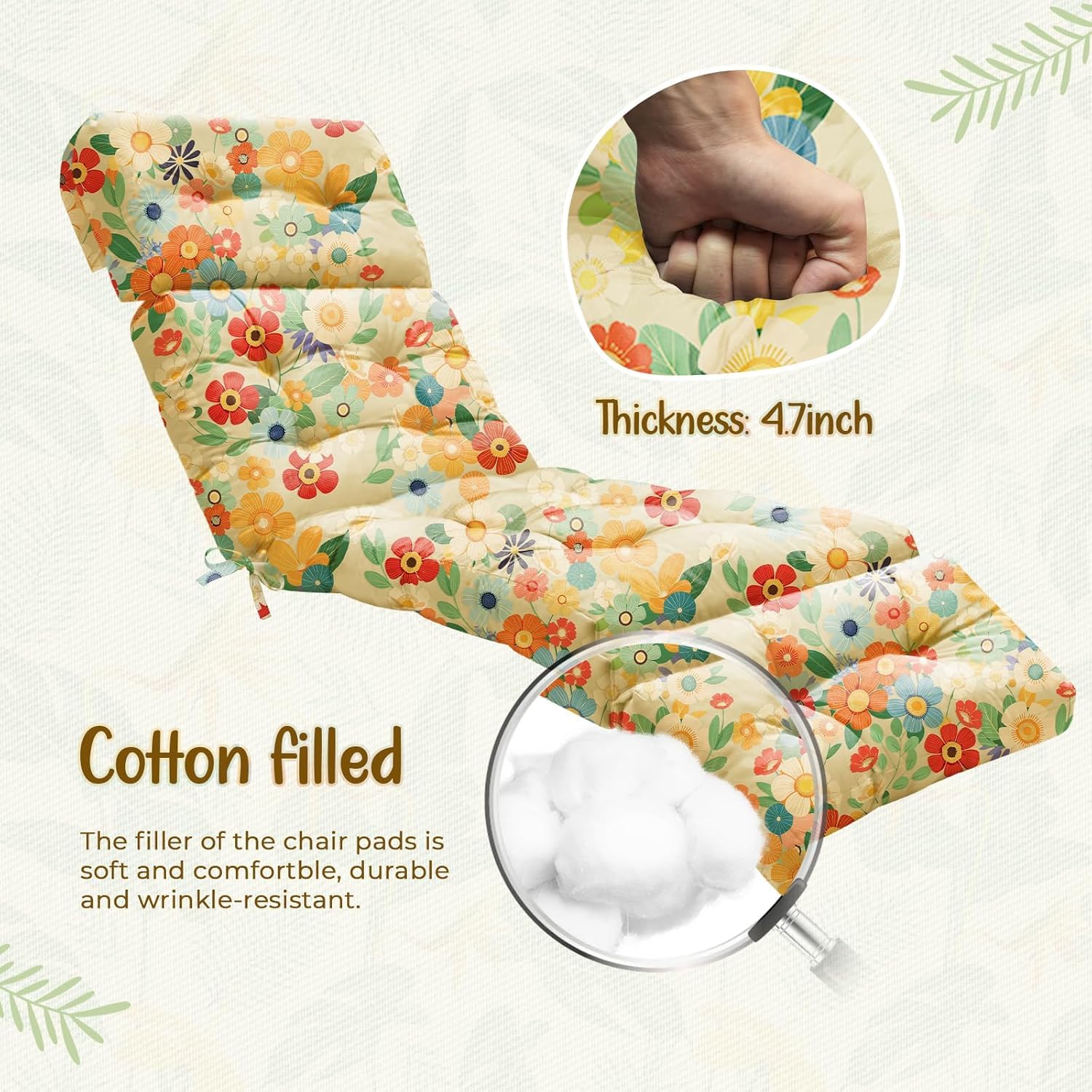 Uthem dual straps secure cushion on most lounge chairs