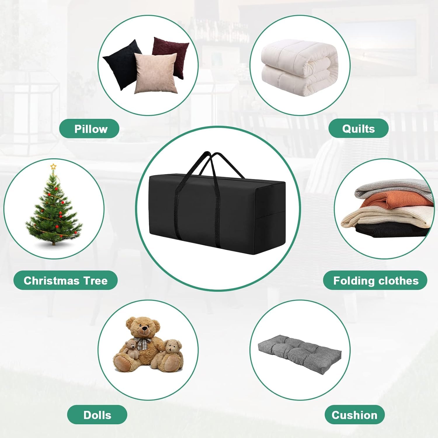 Uthem cushion bag shields furniture from dirt and moisture.