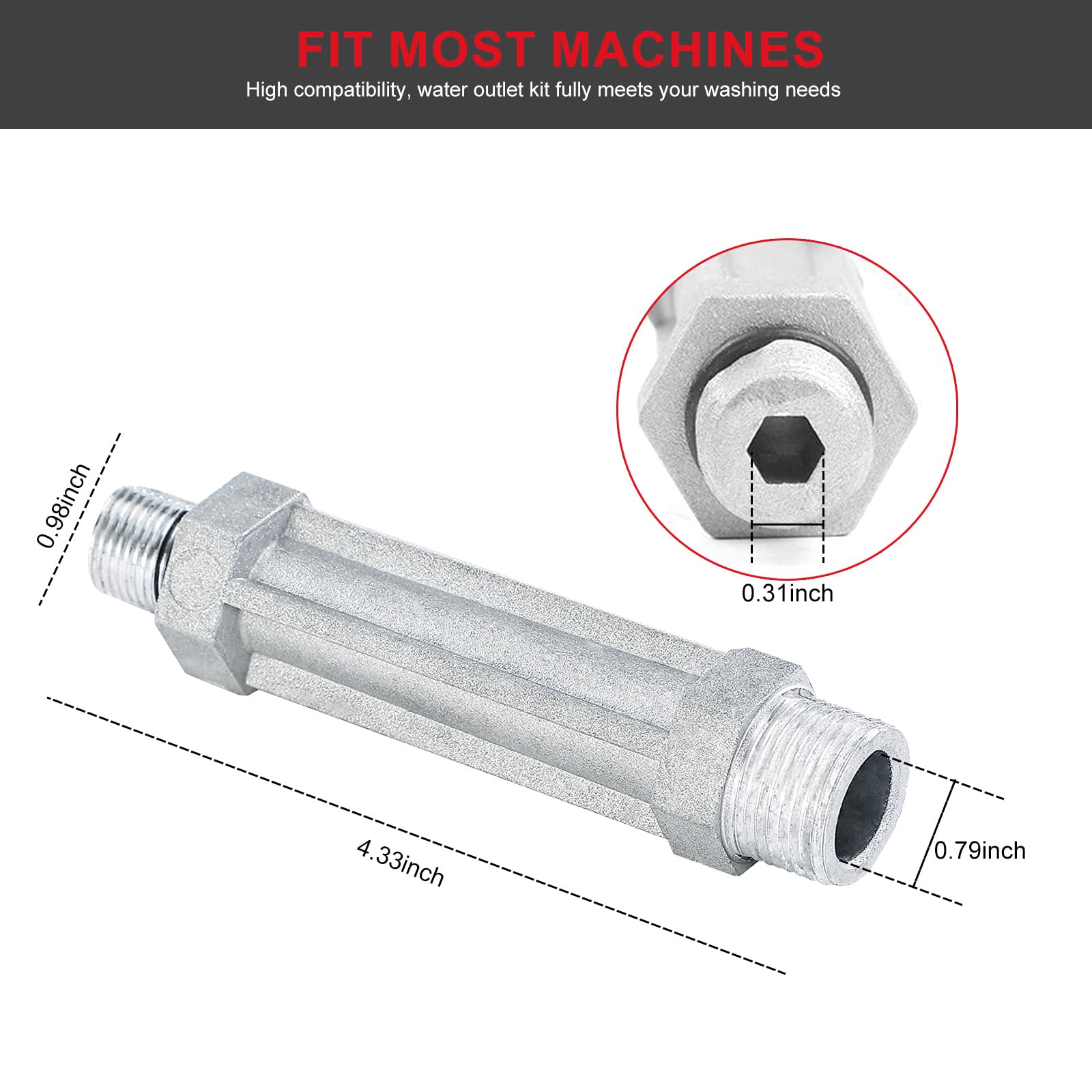 UTNVBTR outlet tube replacement for 190589GS offers durable performance and rust resistance.