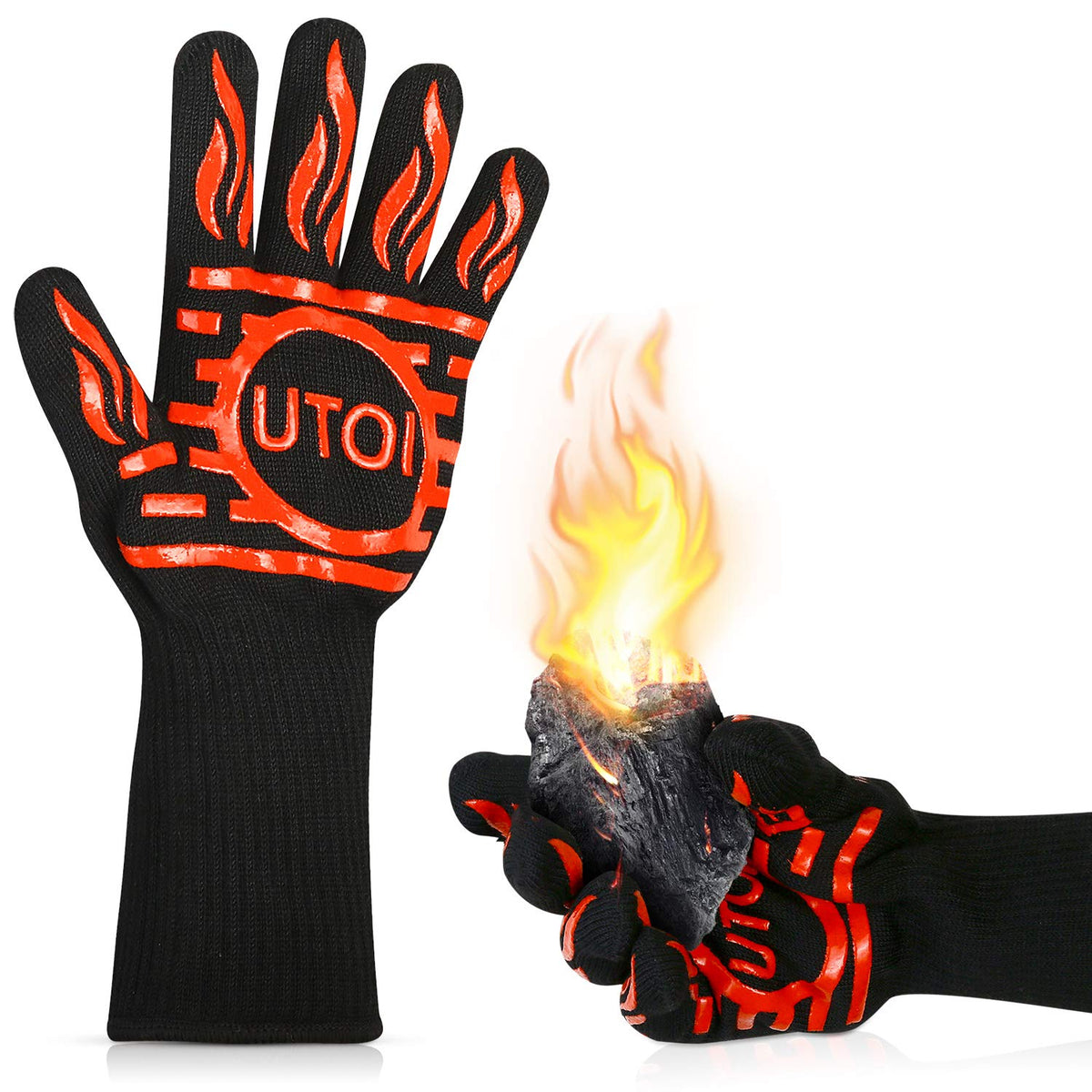 UTOI BBQ gloves demonstrate heat resistance up to 1472°F for safe grilling