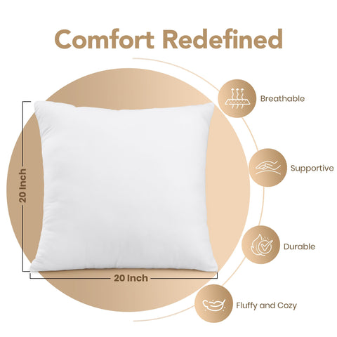 Utopia Bedding 20x20 white pillow insert close-up fabric texture highlighting water resistance.