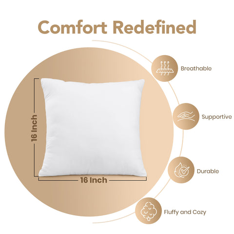 Utopia Bedding pillow insert close-up fabric texture highlights breathable Virgin Poly Staple fibers.