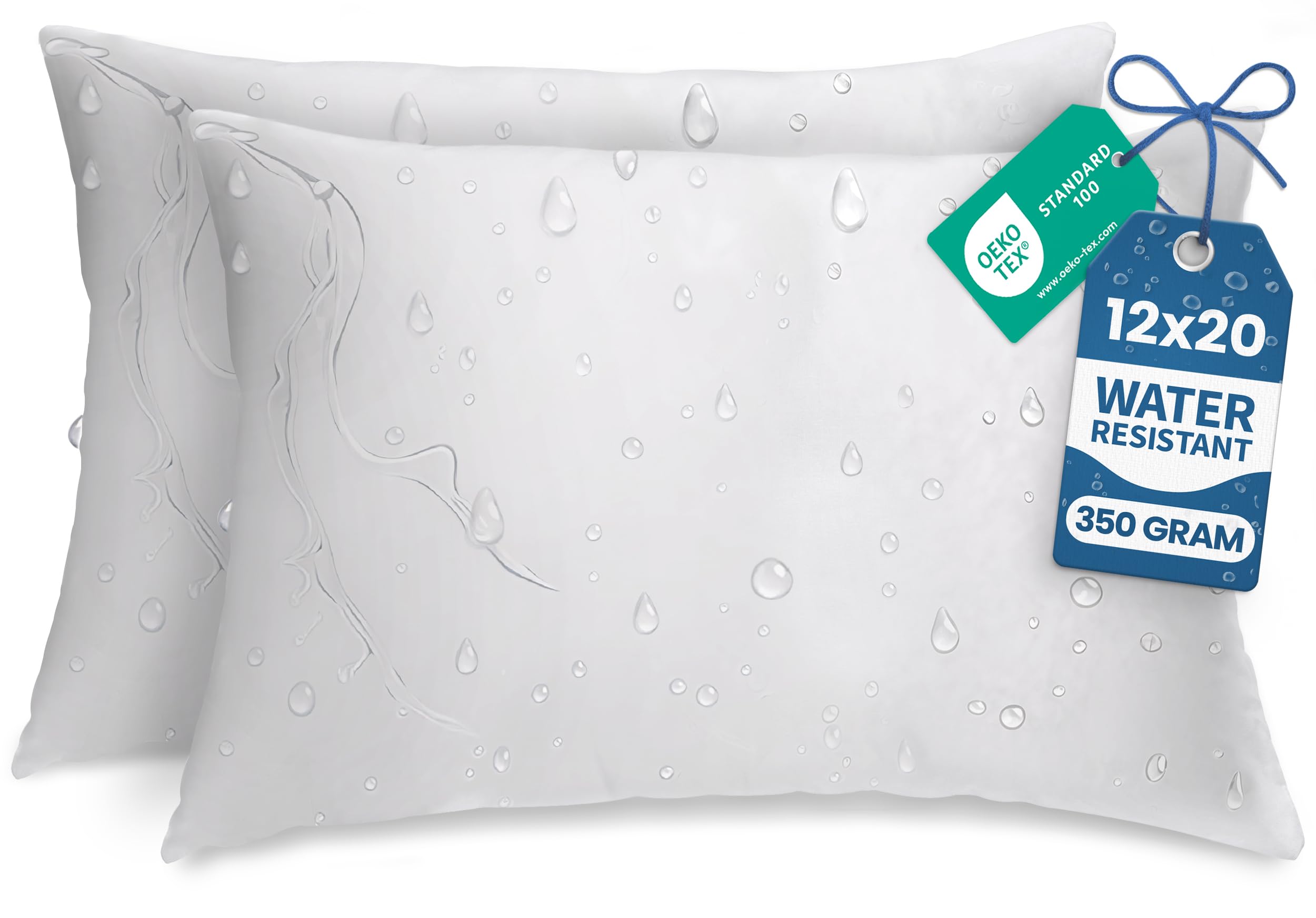 Utopia Bedding outdoor pillow insert 12x20 inches in white for patio seating