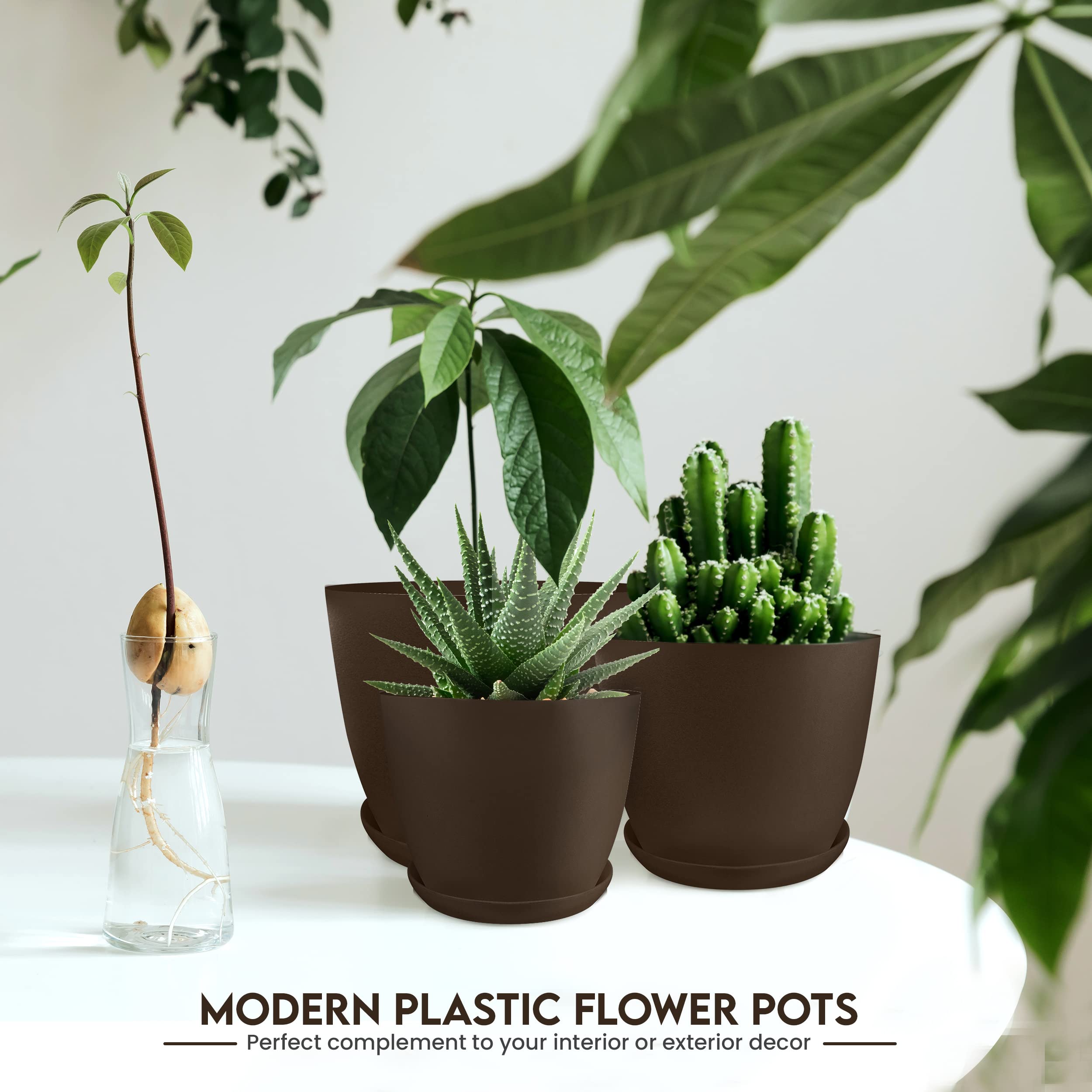 Utopia Home brown planter 4.8 inch perfect for cozy tabletops