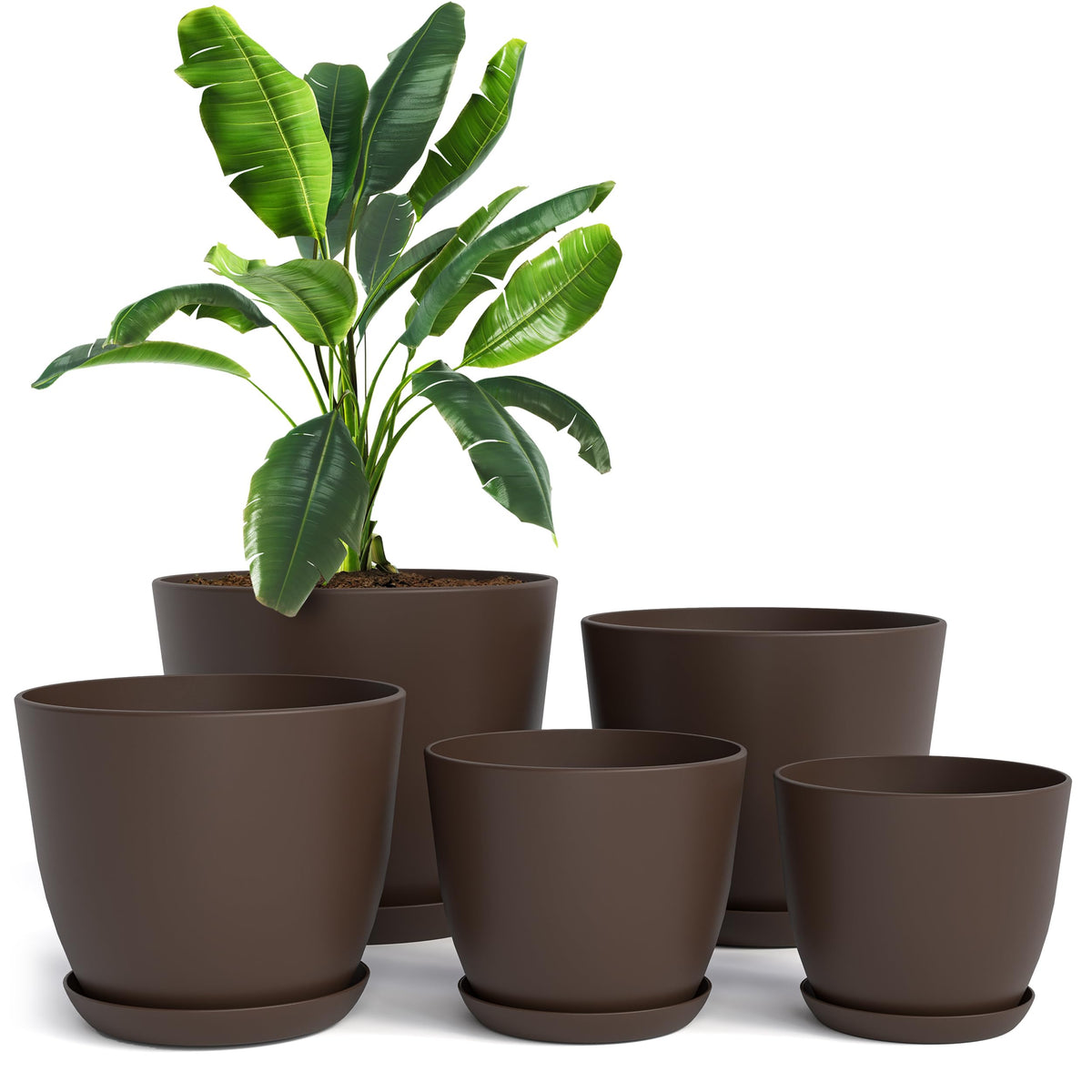 Utopia Home brown plastic planter in 7 inch size for compact indoor displays