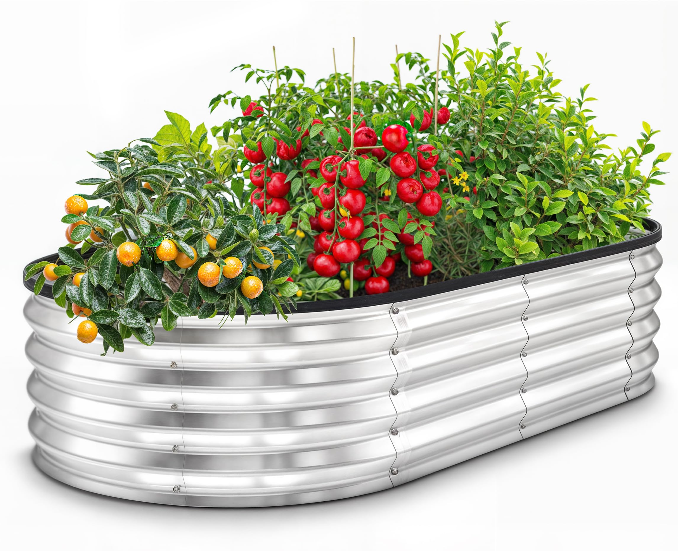 Utopia Home galvanized raised bed with open base design promotes healthier root growth.