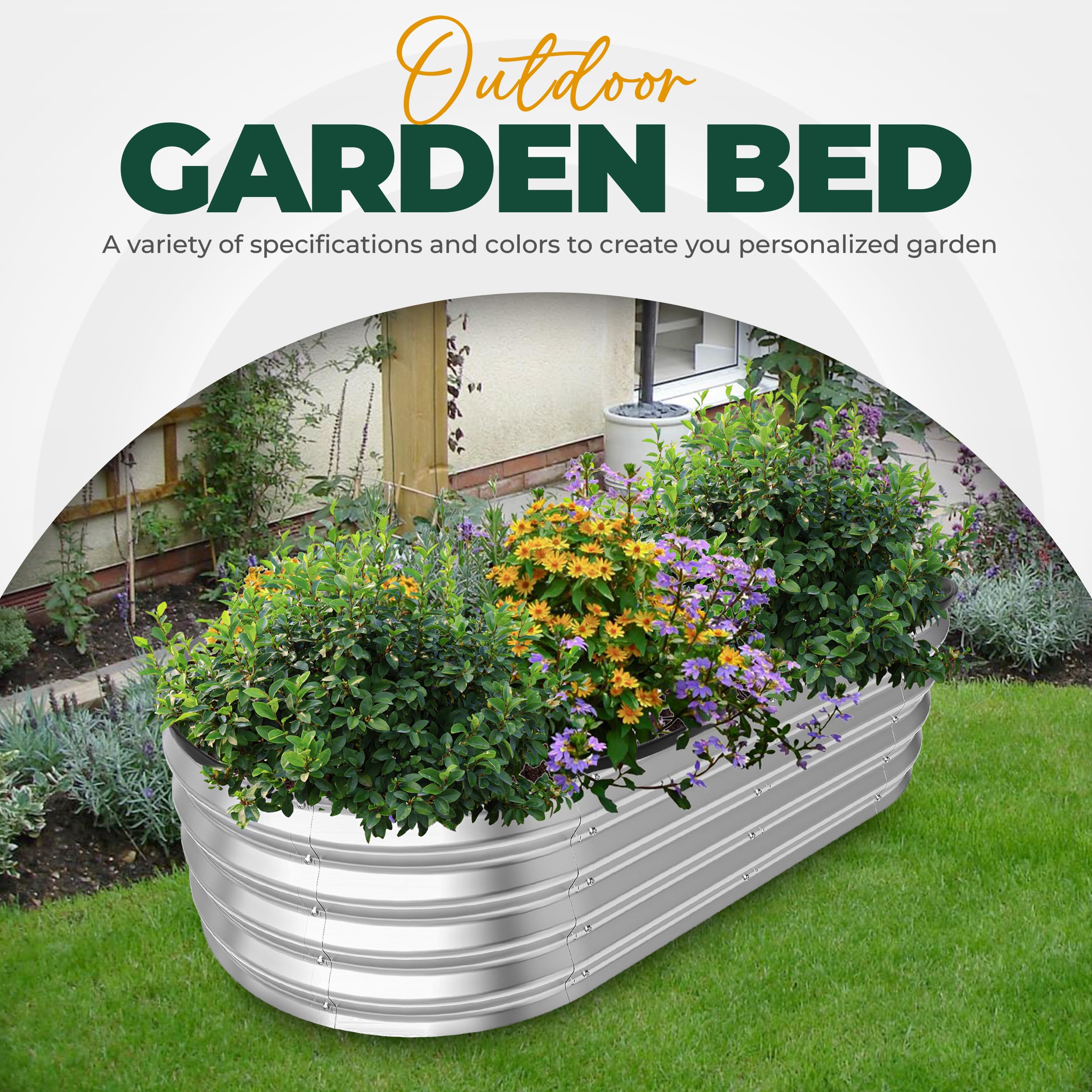 Utopia Home galvanized raised bed for outdoor garden beds, vegetables, and flowers.
