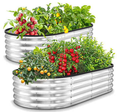 Utopia Home galvanized raised garden bed 4x2-foot assembly for quick setup and versatile outdoor gardening
