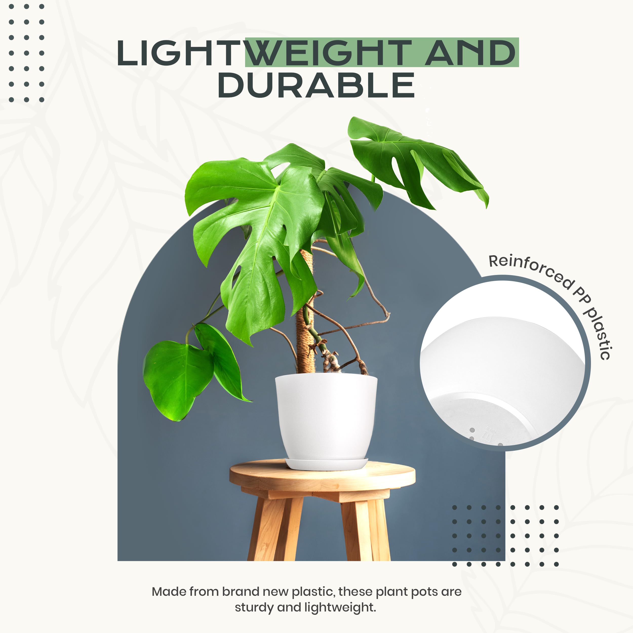 Utopia Home matching saucers pair with pots to protect surfaces and stabilize