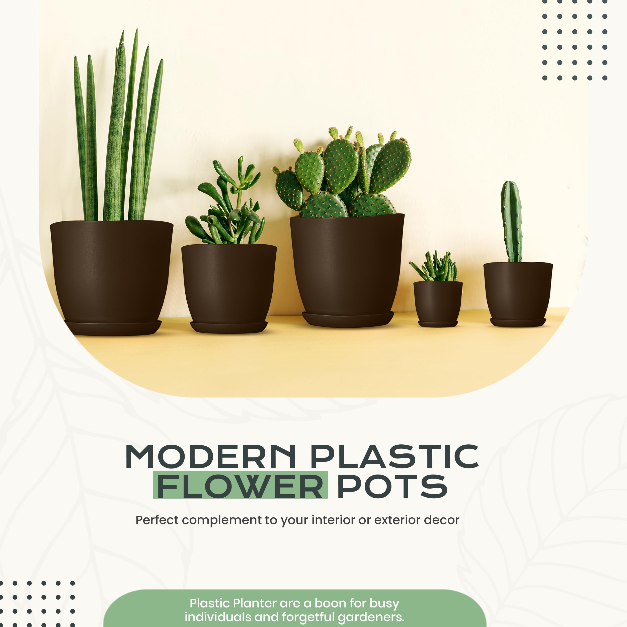 Utopia Home 4.8in planter with drainage for small spaces