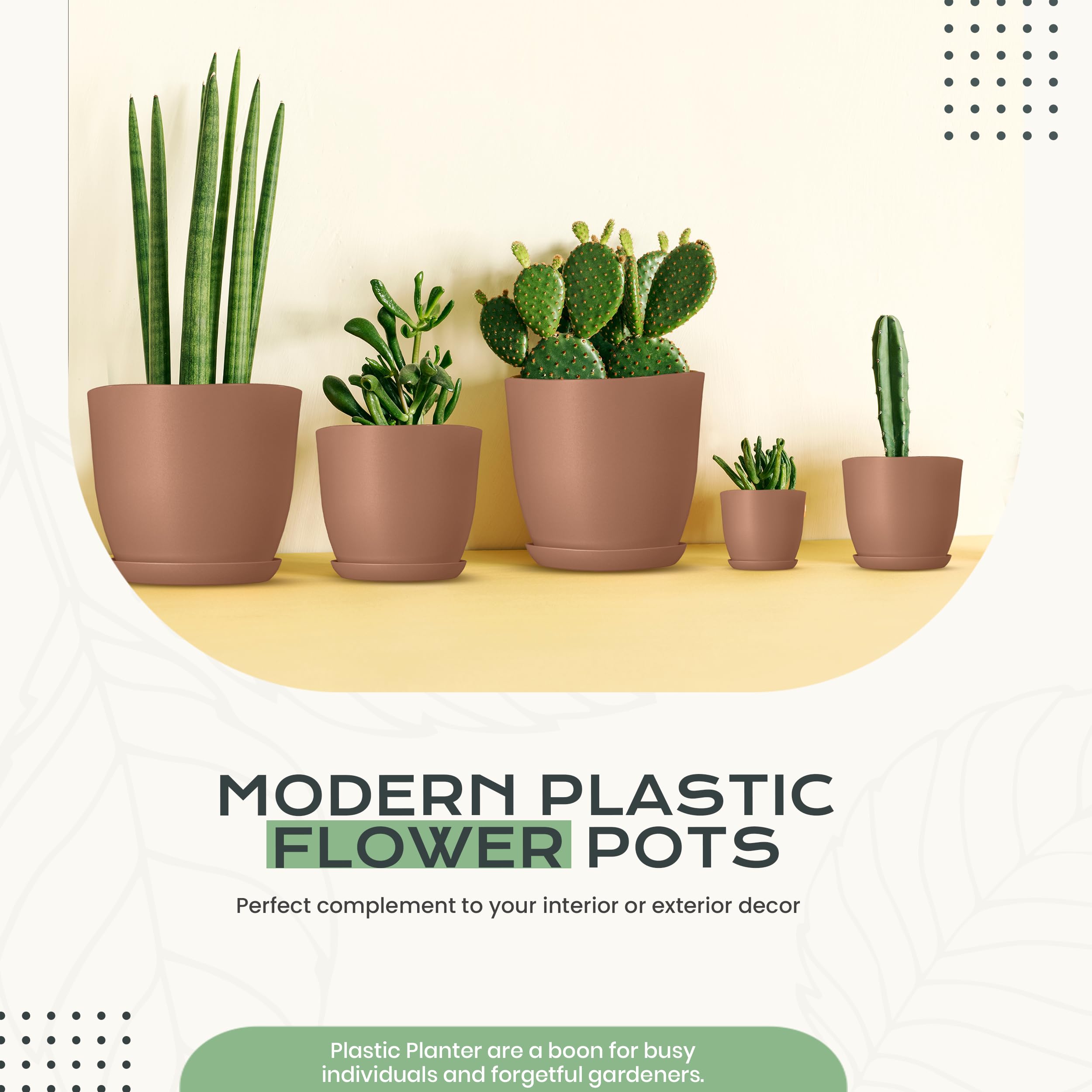 Utopia Home 4.8-inch indoor plant pot with drainage for desk plants