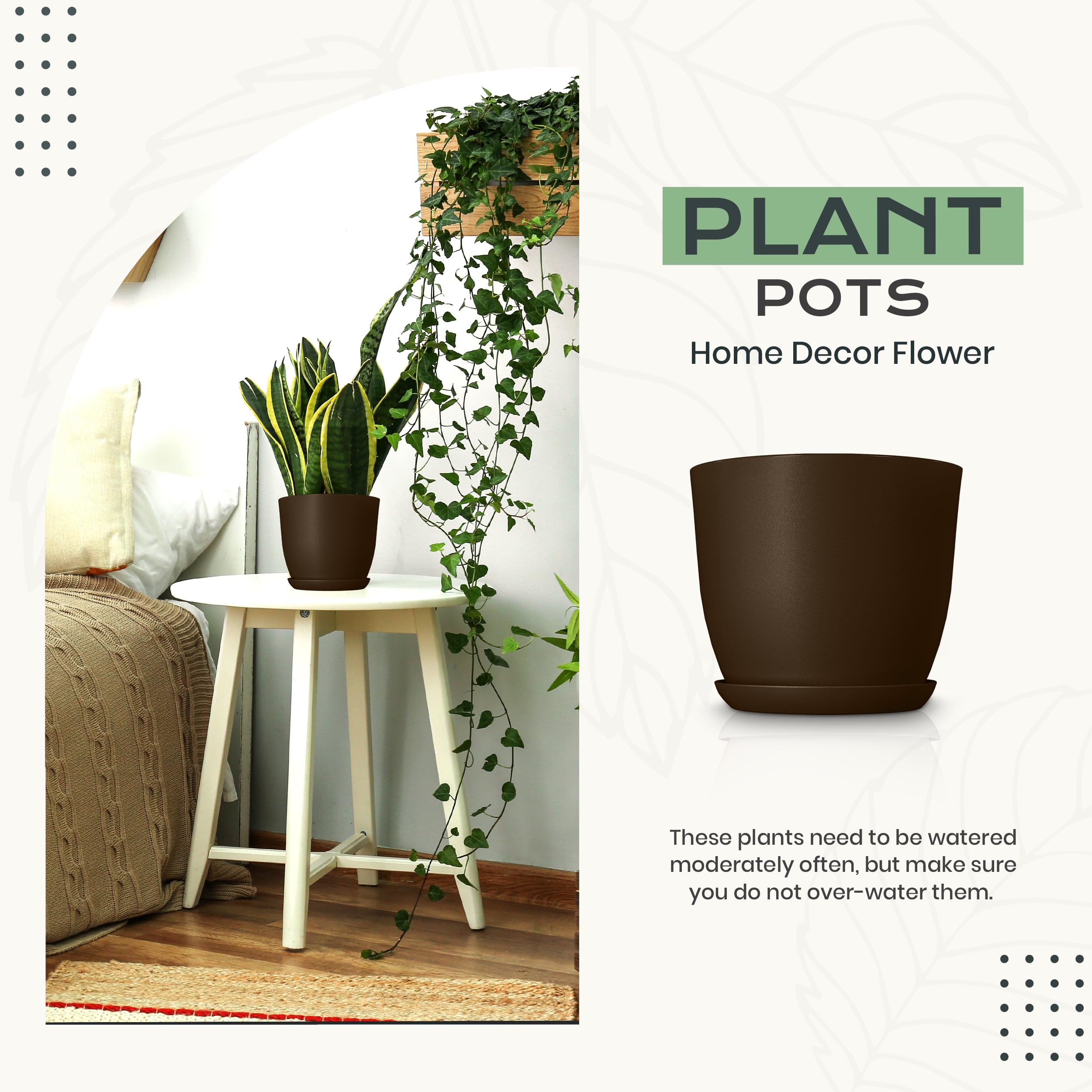 Utopia Home 5.3in pot drains moisture to protect succulents