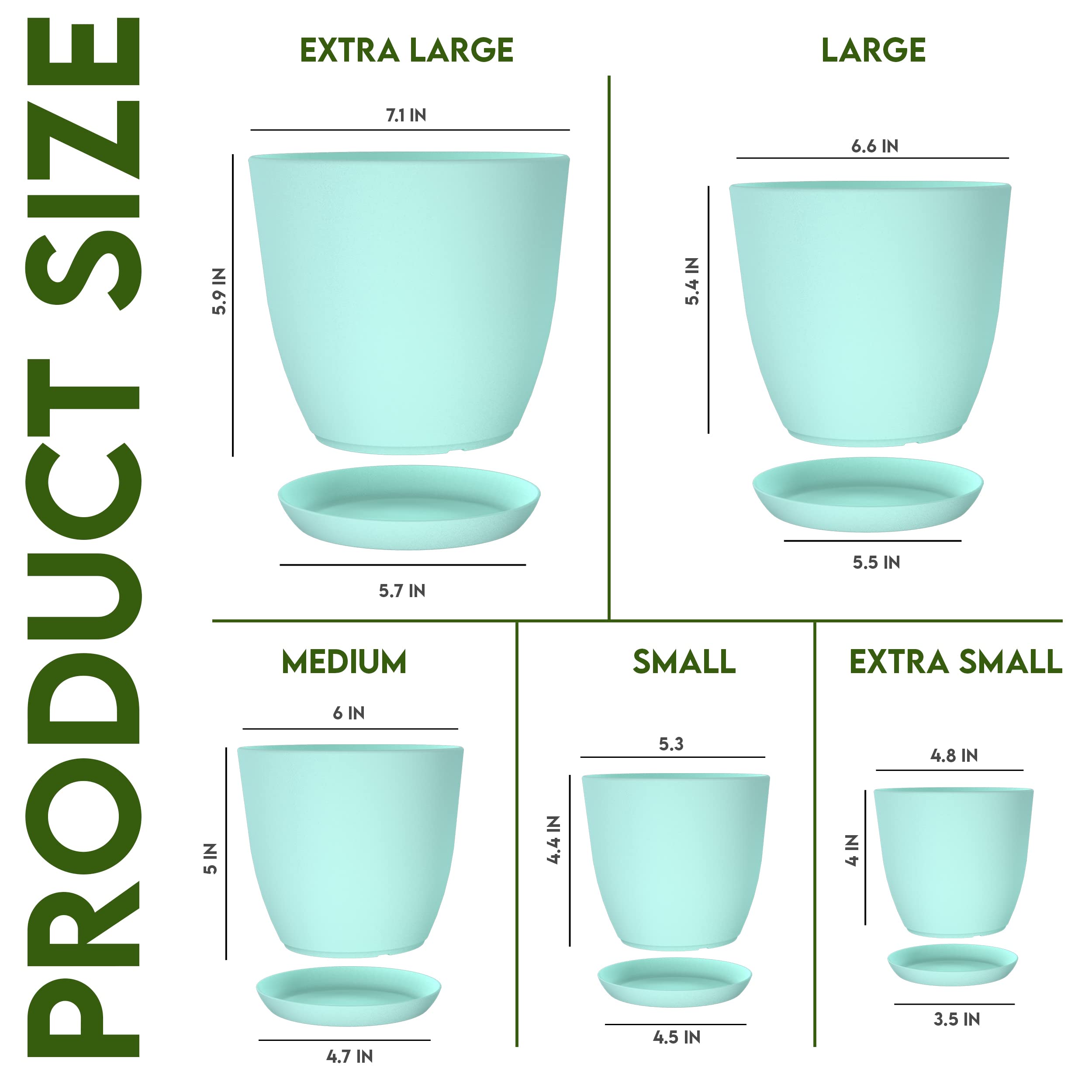 Utopia Home 6.6-inch planter with drainage plugs for moisture control