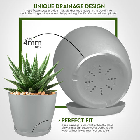Utopia Home 6-inch pot with drainage ideal for desk greenery