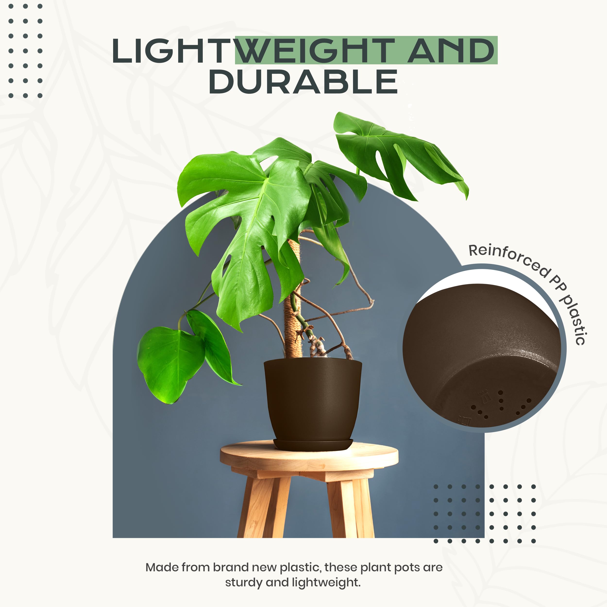 Utopia Home matching saucers provide drip protection for indoor plants