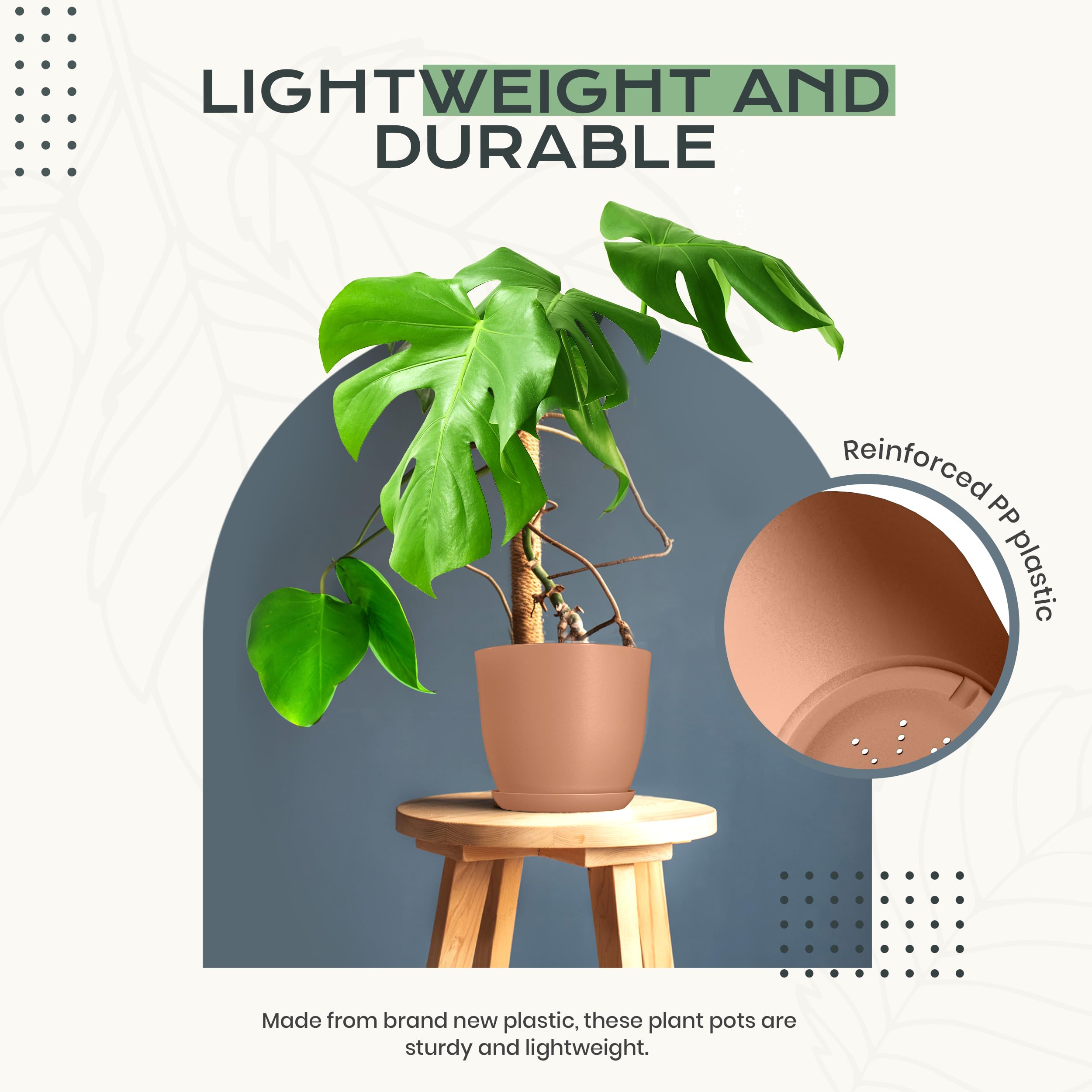 Utopia Home plant pot with saucer included to protect surfaces