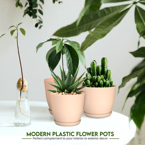 Utopia Home plant pots with drainage in pink, 4.8-inch, compact windowsill option