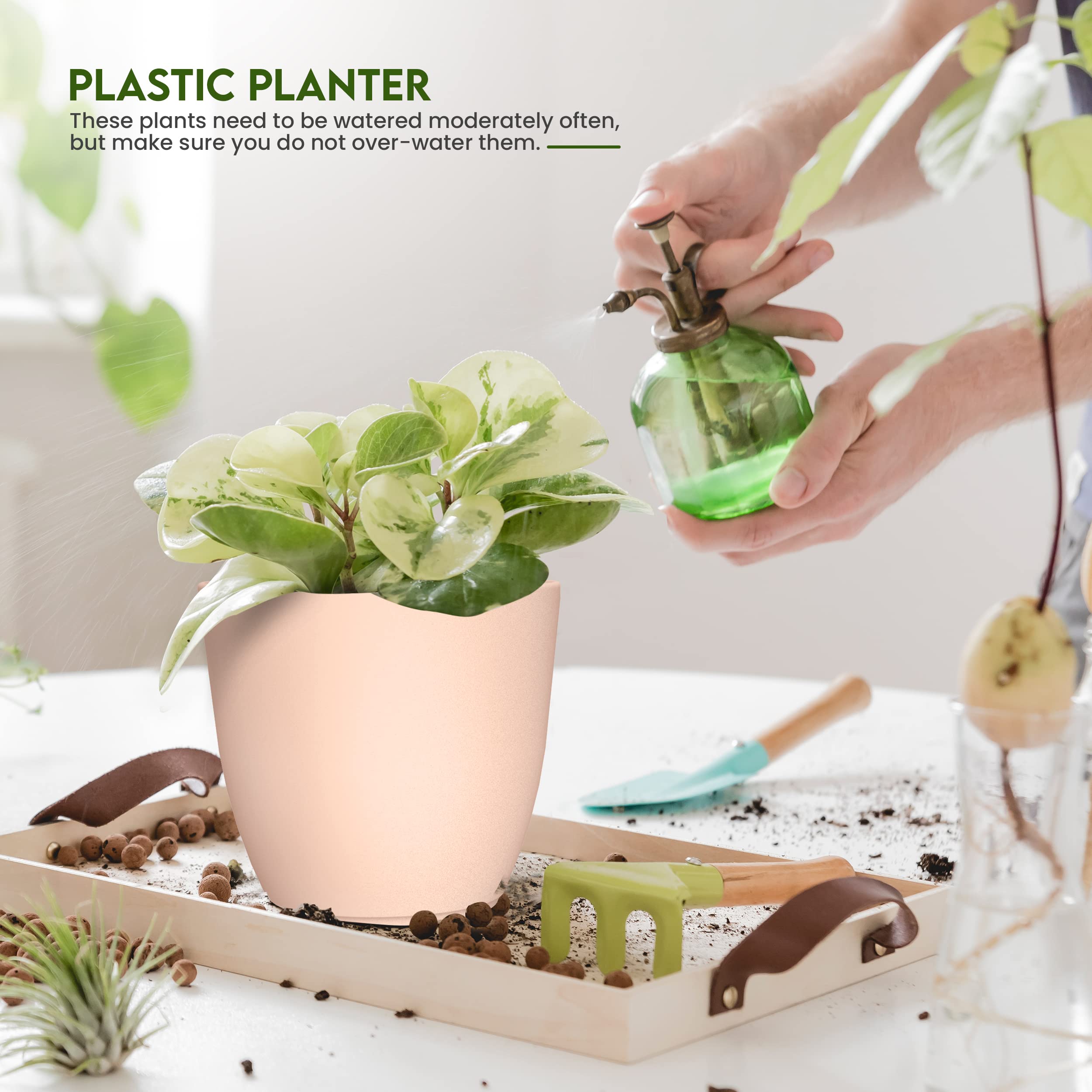 Utopia Home plant pots with drainage in pink, 5.3-inch, perfect for small succulents