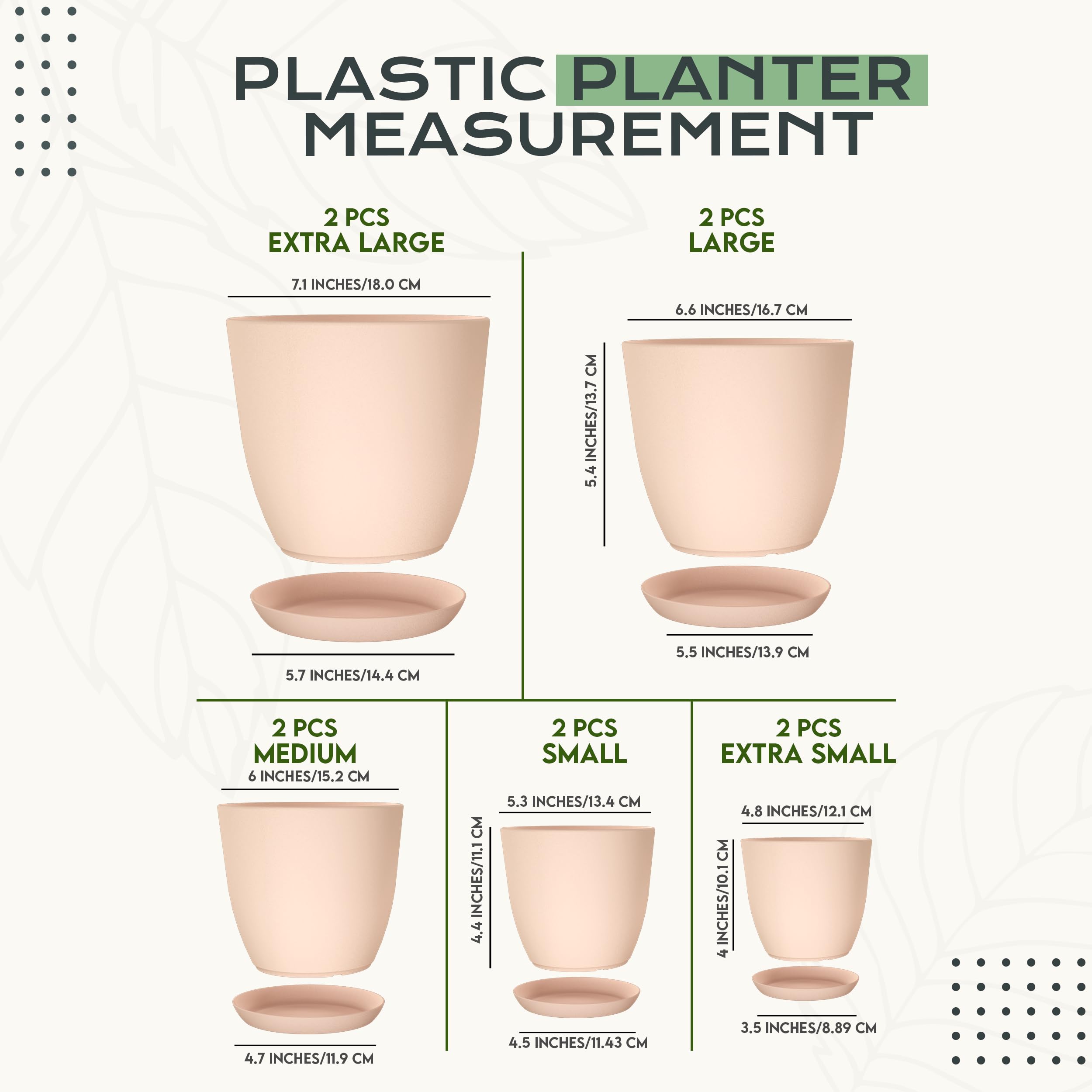 Utopia Home drainage-equipped indoor pots with multiple sizes for versatile planting.