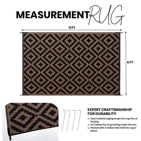 Utopia Home reversible straw mat offers double design for camping and outdoor dining.