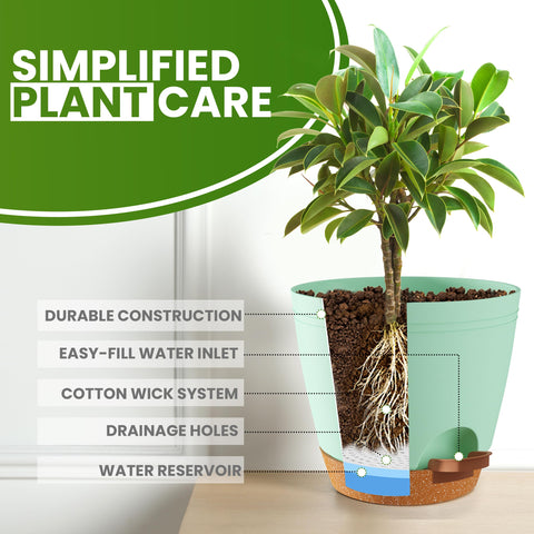 Utopia Home self-watering pot 5.5-inch compact design for desks