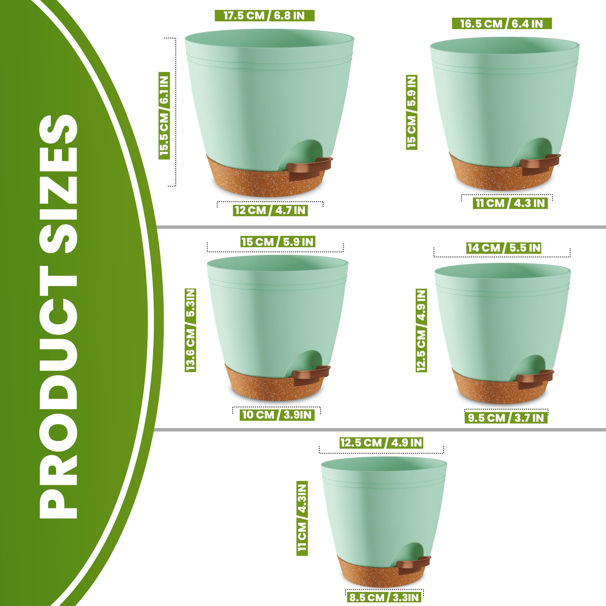 Utopia Home self-watering pot 6.4-inch for even hydration of indoor plants