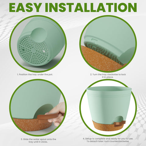Utopia Home self-watering pot 5-9 inch highlighting drainage and root airflow