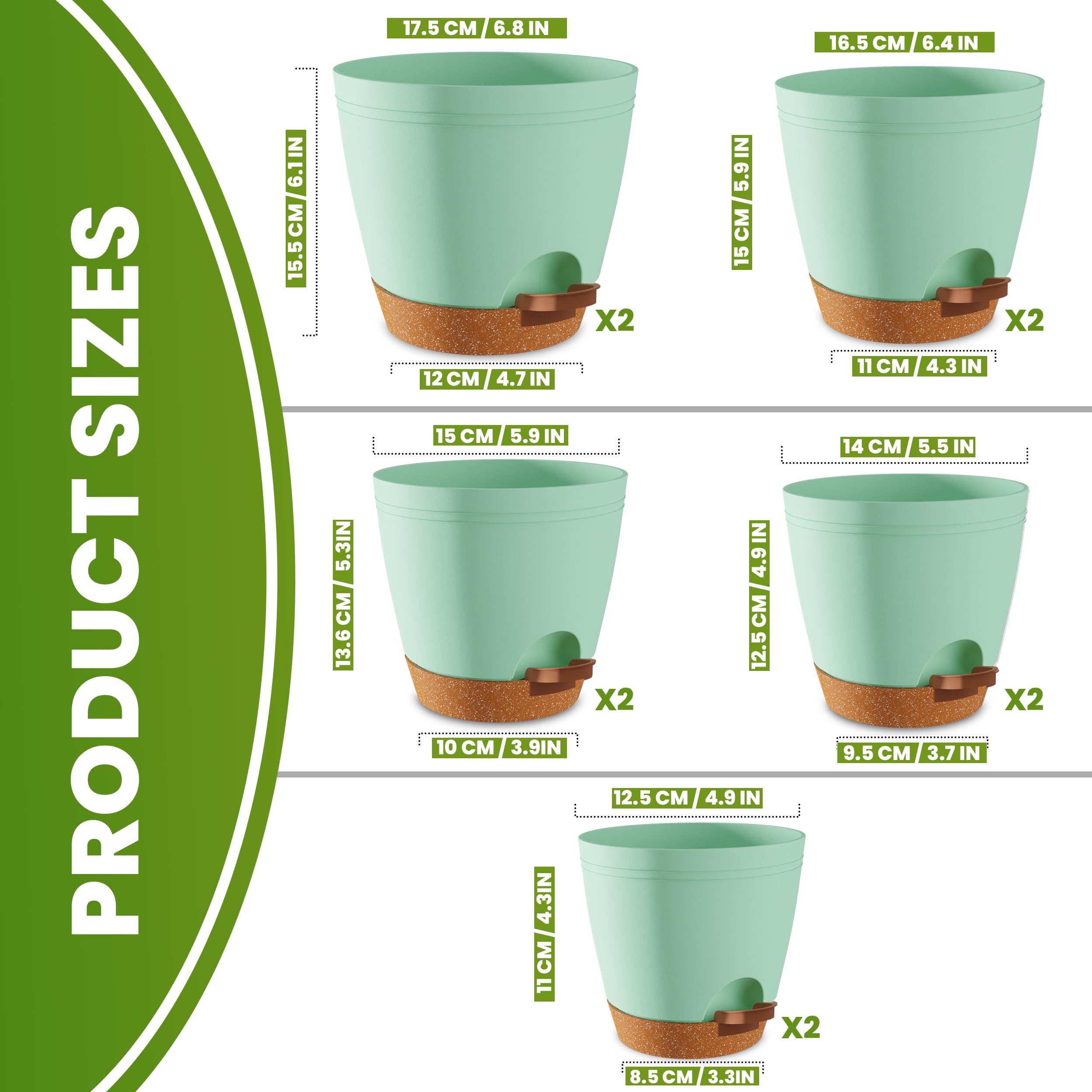 Utopia Home self-watering pot 6-4 inch showing removable reservoir for easy watering
