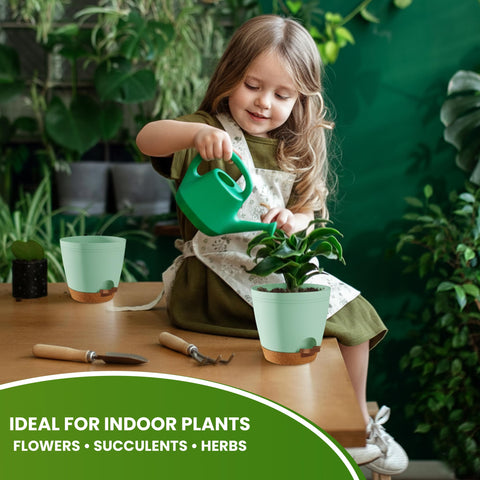Utopia Home set of 10 self-watering pots with drainage and reservoir
