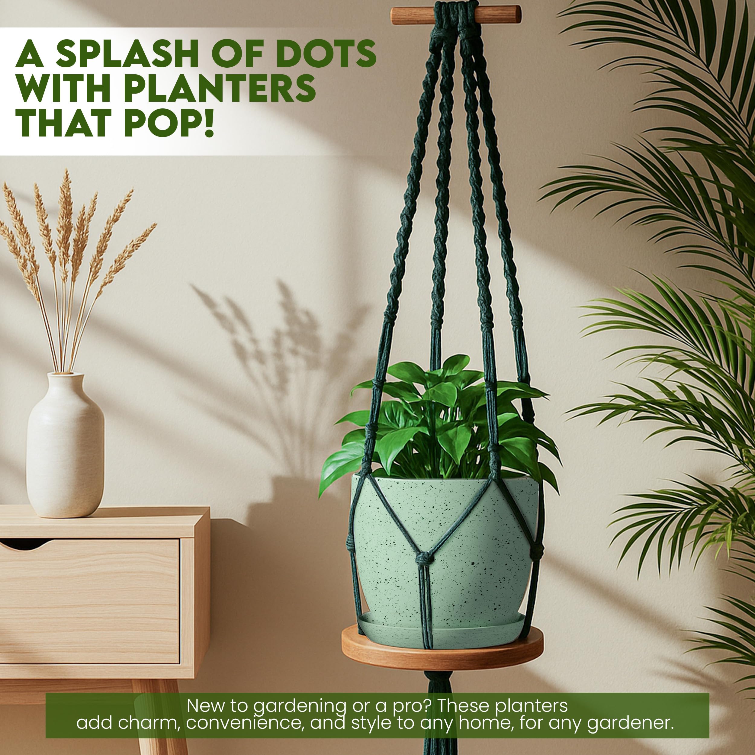 Utopia Home speckled design plant pot closeup showcasing modern decor