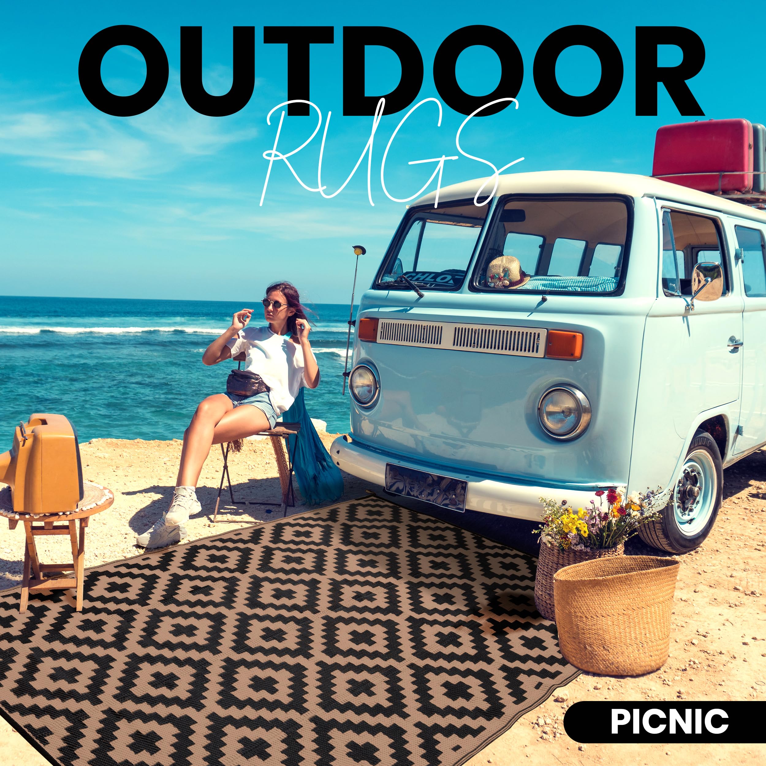 Utopia Home easy-clean rug allows quick washing after outdoor gatherings.