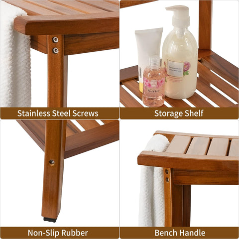 Utoplike Teak Bench Easy Assembly for quick setup.