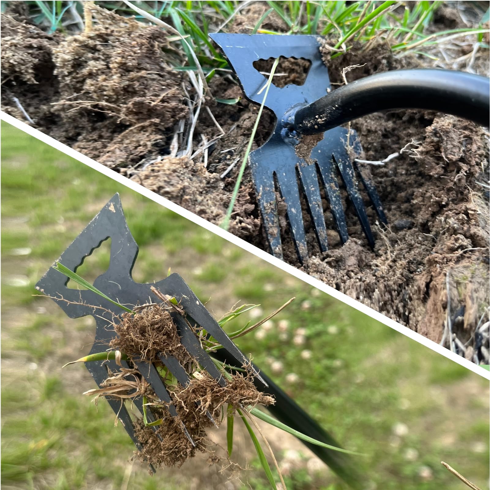 Utosday 6-tooth weeder aids deep-rooted weed removal.