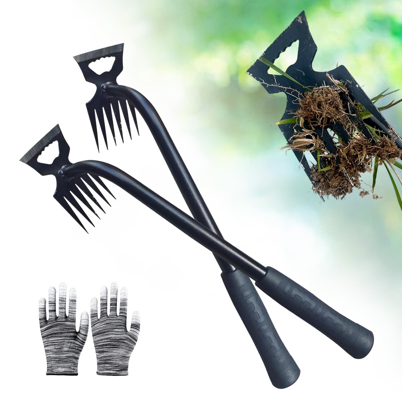 Utosday weed puller tool 2pcs set ready for garden prep.
