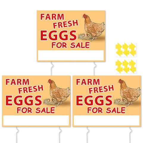 UTOUMON farm fresh eggs sign 16x12 inches, double-sided for easy viewing from both angles.